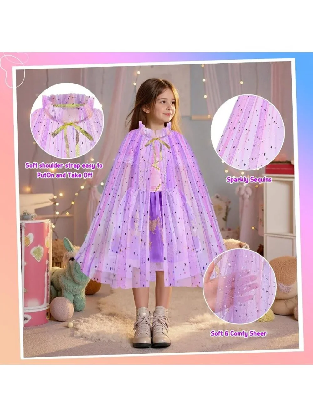 Princess Dress Up Trunk 16PCS Costume Set for Girls Birthday Gift - Yellow